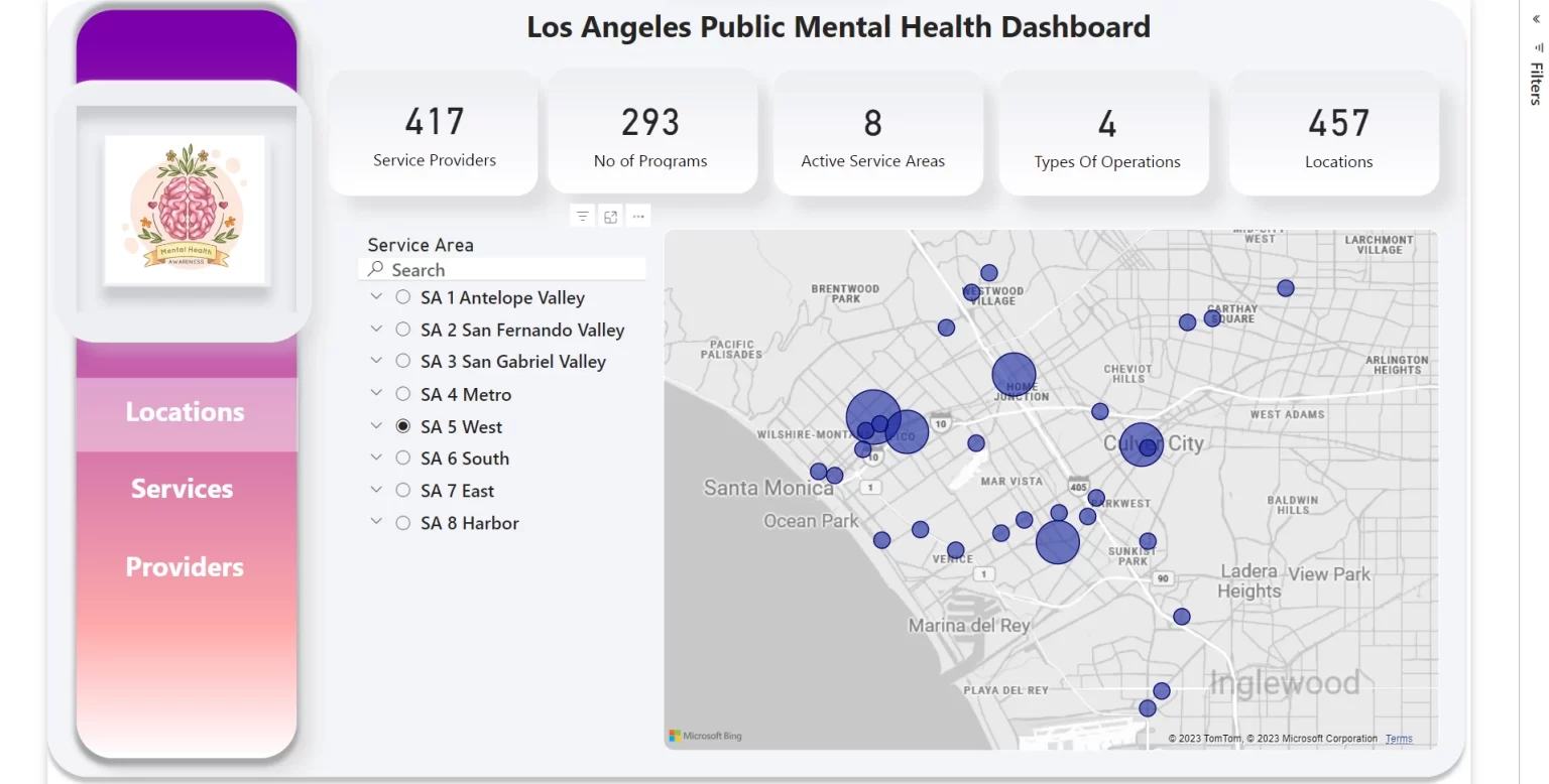 Los Angeles Public Mental Health Dashboard